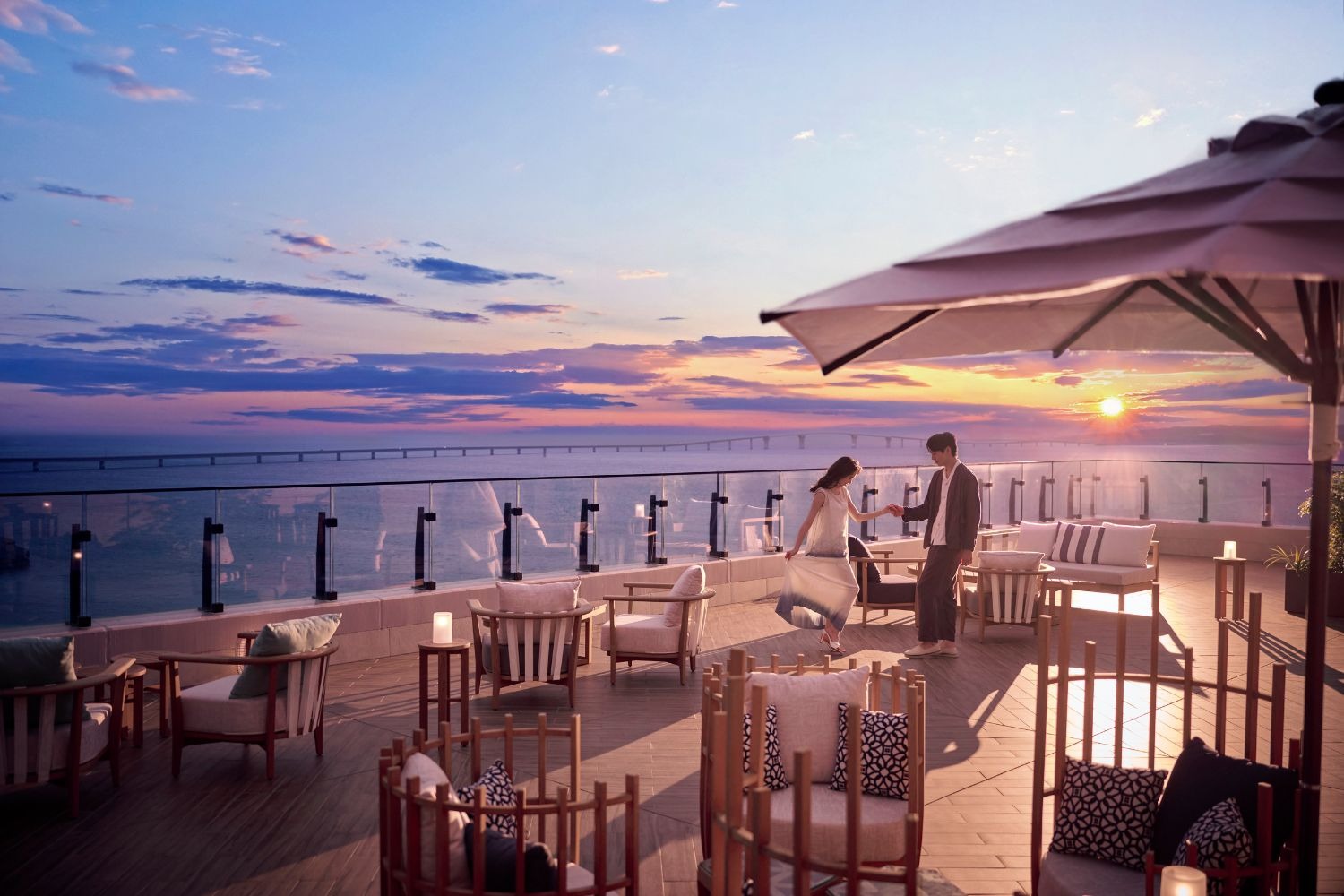 ビーチとサンセット