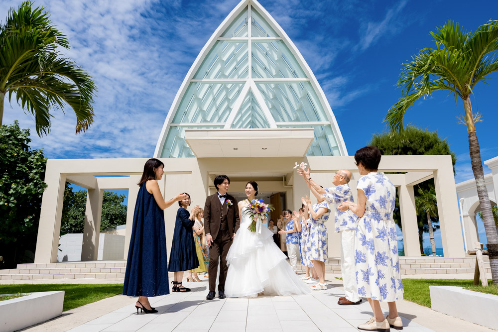 結婚式の退場シーン