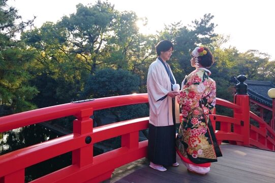 和装姿のウェディングフォト