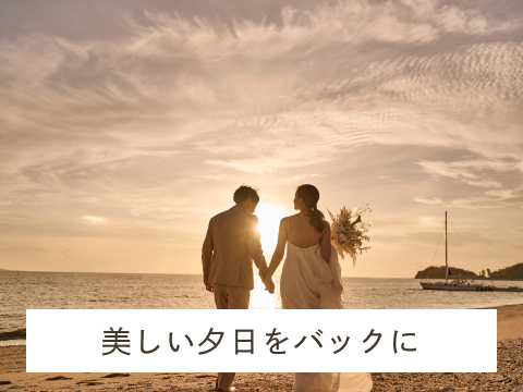 透明な海を背景に